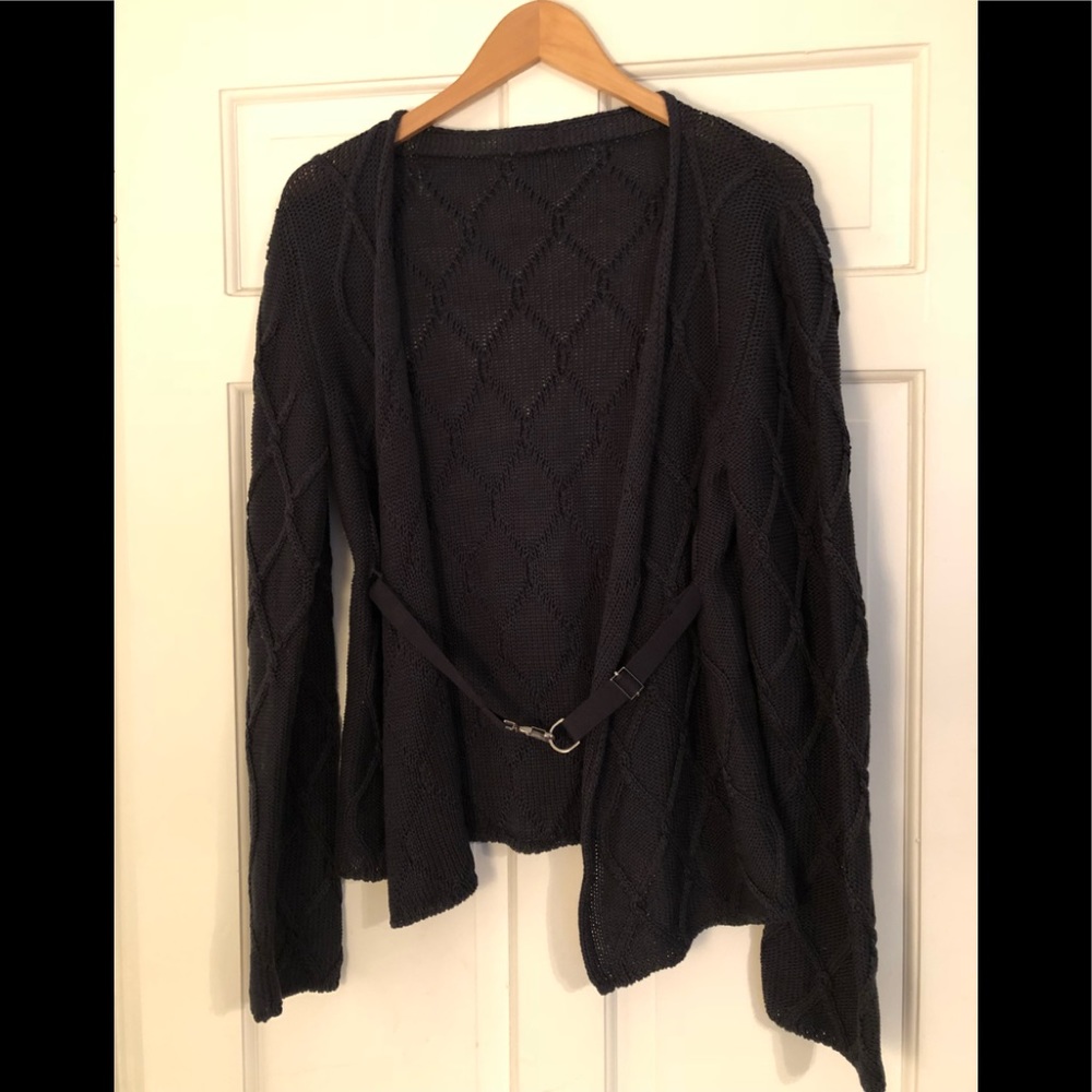 Giacca Italian cotton black cardigan- XL